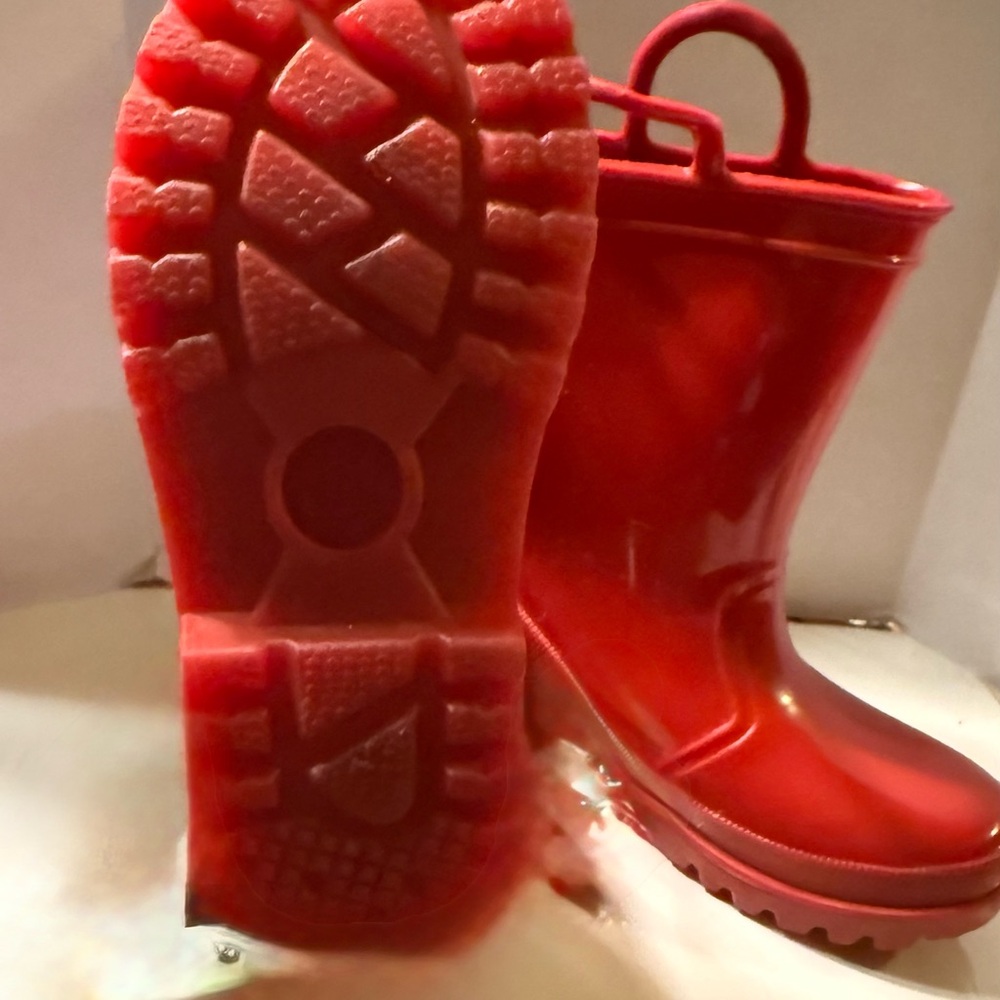 Red Rain Boots - Picture 4 of 5